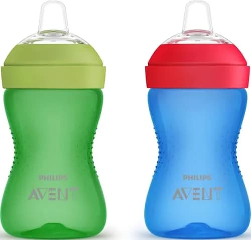 Philips Avent My Grippy Spout Sippy Cup, Soft Spout, 296ml (10 oz), 2-Pack | Leak-Proof & BPA-Free Toddler Cup thumbnail 1