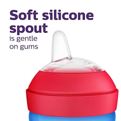 Philips Avent My Grippy Spout Sippy Cup, Soft Spout, 296ml (10 oz), 2-Pack | Leak-Proof & BPA-Free Toddler Cup thumbnail 4