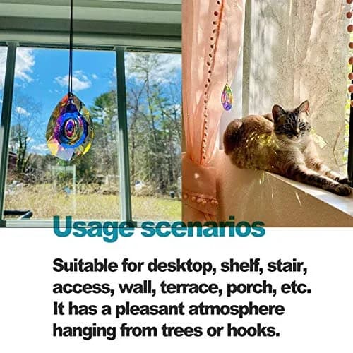 H&D HYALINE & DORA 89mm/3.5in Hanging Chandelier Crystals Prism Rainbow Sun Catcher thumbnail 6