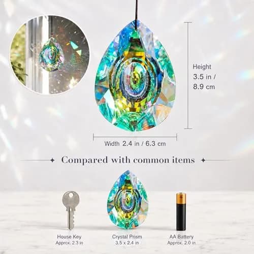H&D HYALINE & DORA 89mm/3.5in Hanging Chandelier Crystals Prism Rainbow Sun Catcher thumbnail 2