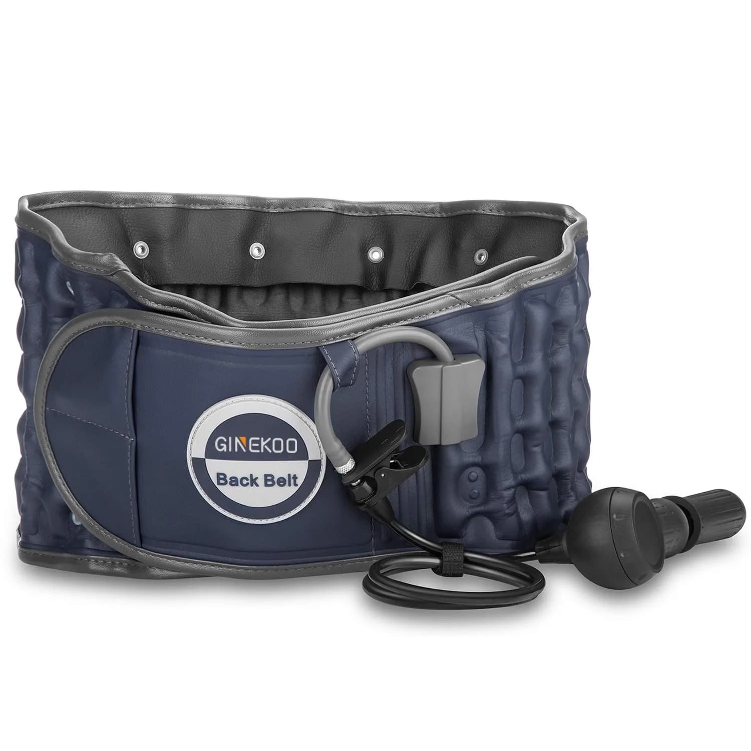 GINEKOO Inflatable Decompression Belt for Lower Back Pain Relief, Blue | Lumbar Support & Spinal Traction - main product image