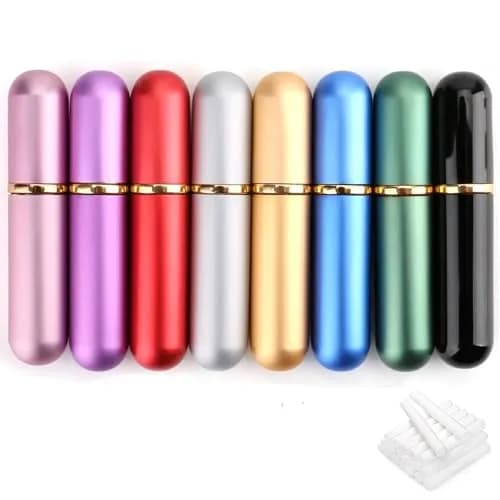 Bekith Set of 8 Colors Empty Essential Oil Personal Inhaler Refillable Aromatherapy Nasal Inhaler Tubes Aluminum and Glass, Portable Nasal Inhalers with 20 Cotton Wicks | Reusable & Refillable thumbnail 1
