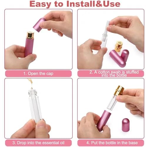 Bekith Set of 8 Colors Empty Essential Oil Personal Inhaler Refillable Aromatherapy Nasal Inhaler Tubes Aluminum and Glass, Portable Nasal Inhalers with 20 Cotton Wicks | Reusable & Refillable thumbnail 4