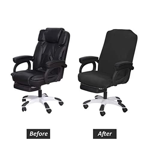 SARAFLORA Black Office Chair Cover Large | Stretchable & Washable Protector for Computer Chairs thumbnail 7