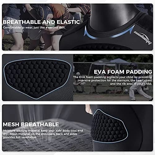 COOLOMG Youth Impact Protection Gear Impact Protection Gear | Breathable, Impact-Absorbing Chest Protector for Kids thumbnail 6