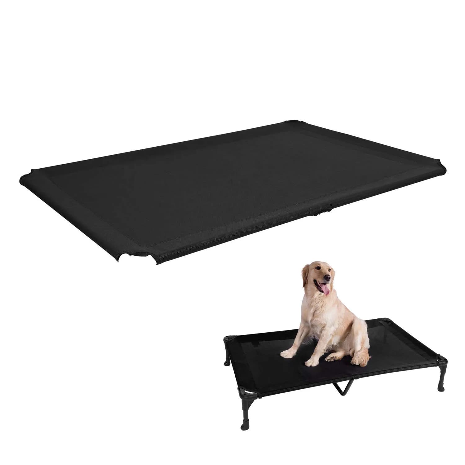 Veehoo Black Replacement Cooling Pet Bed Cover for CWC1803 Cot, 124.5cm x 83.8cm (49"x33") | Breathable Mesh Fabric for Pets - main product image