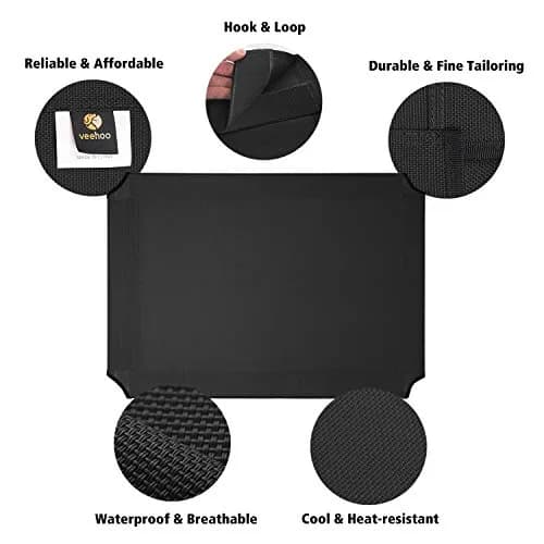 Veehoo Black Replacement Cooling Pet Bed Cover for CWC1803 Cot, 124.5cm x 83.8cm (49"x33") | Breathable Mesh Fabric for Pets thumbnail 2