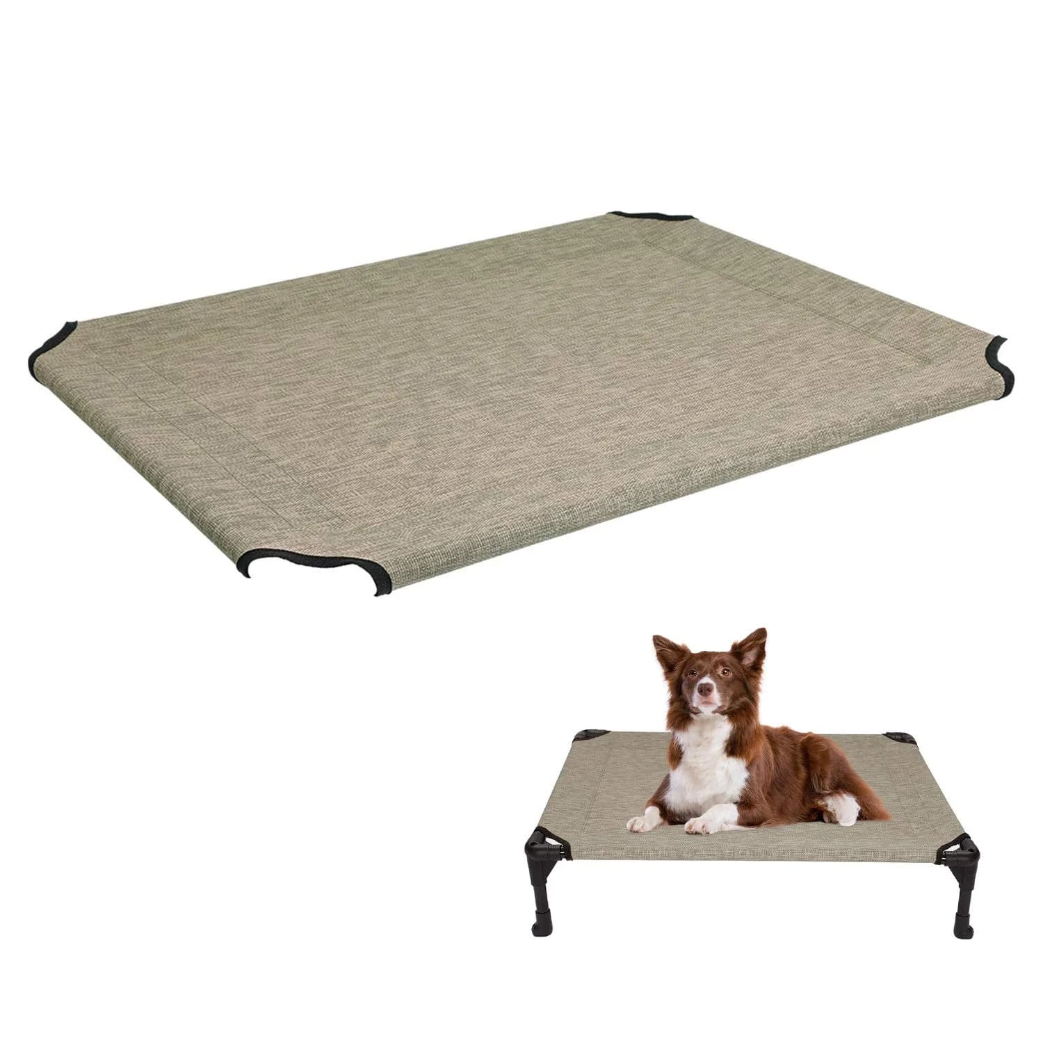 Veehoo Replacement Cooling Pet Bed Cover Beige 81cm (32") x 64cm (25") | Breathable Mesh Fabric for Medium Dogs - main product image