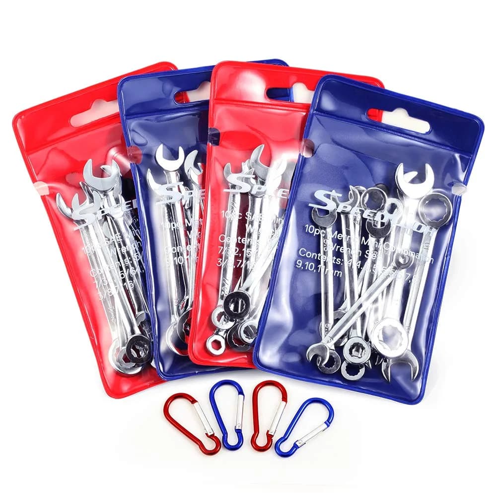 SPEEDWOX Mini SAE Wrench Set, 10-Piece, Open/Box End, High Carbon Steel, Heat Treated | Durable Hand Tools for Automotive & Home — 4 set wrench