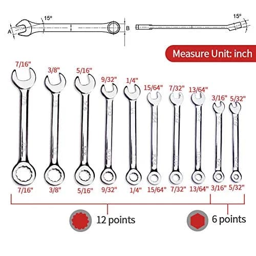 SPEEDWOX Mini Handle Wrench Set, 40 Pcs (20 SAE + 20 Metric) | High Carbon Steel with Chrome Finish thumbnail 5