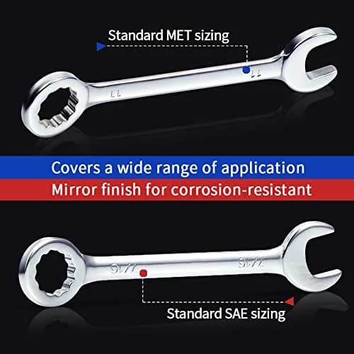 SPEEDWOX Mini Handle Wrench Set, 40 Pcs (20 SAE + 20 Metric) | High Carbon Steel with Chrome Finish thumbnail 2