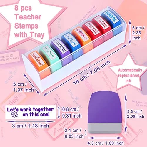 Swity Home Self-Inking Teacher Stamp Set 8 Pcs | Mess-Free Classroom Motivation thumbnail 5