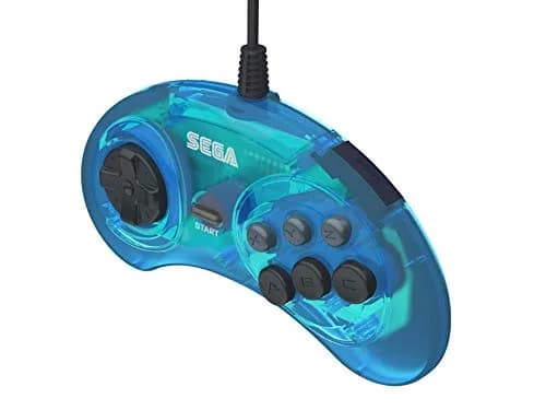 Retro-Bit SEGA Genesis 6-Button Wired USB Controller (Clear Blue) | Officially Licensed PC Gaming Controller thumbnail 3