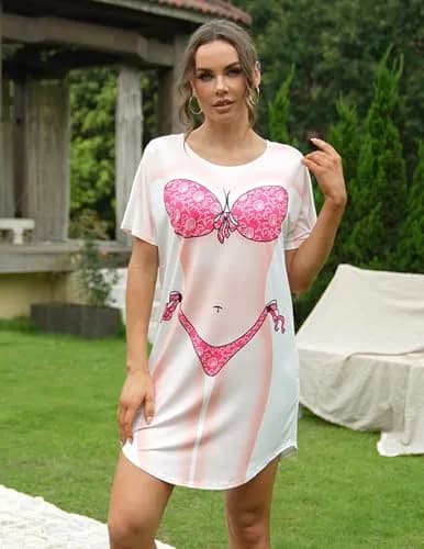 Ekouaer Bikini T Shirt Bathing Suit Bikini Body Cover-Up | Soft Breathable Summer Beachwear thumbnail 3