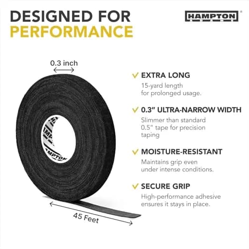 Hampton Adams Pro Finger Tape Black 8 Rolls | Non-Slip Grip for BJJ, Climbing & Sports thumbnail 2
