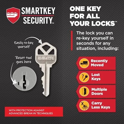 Kwikset San Clemente Entry Handleset with Deadbolt, Matte Black, Reversible Lever | BHMA Grade 1 Certified Security thumbnail 3