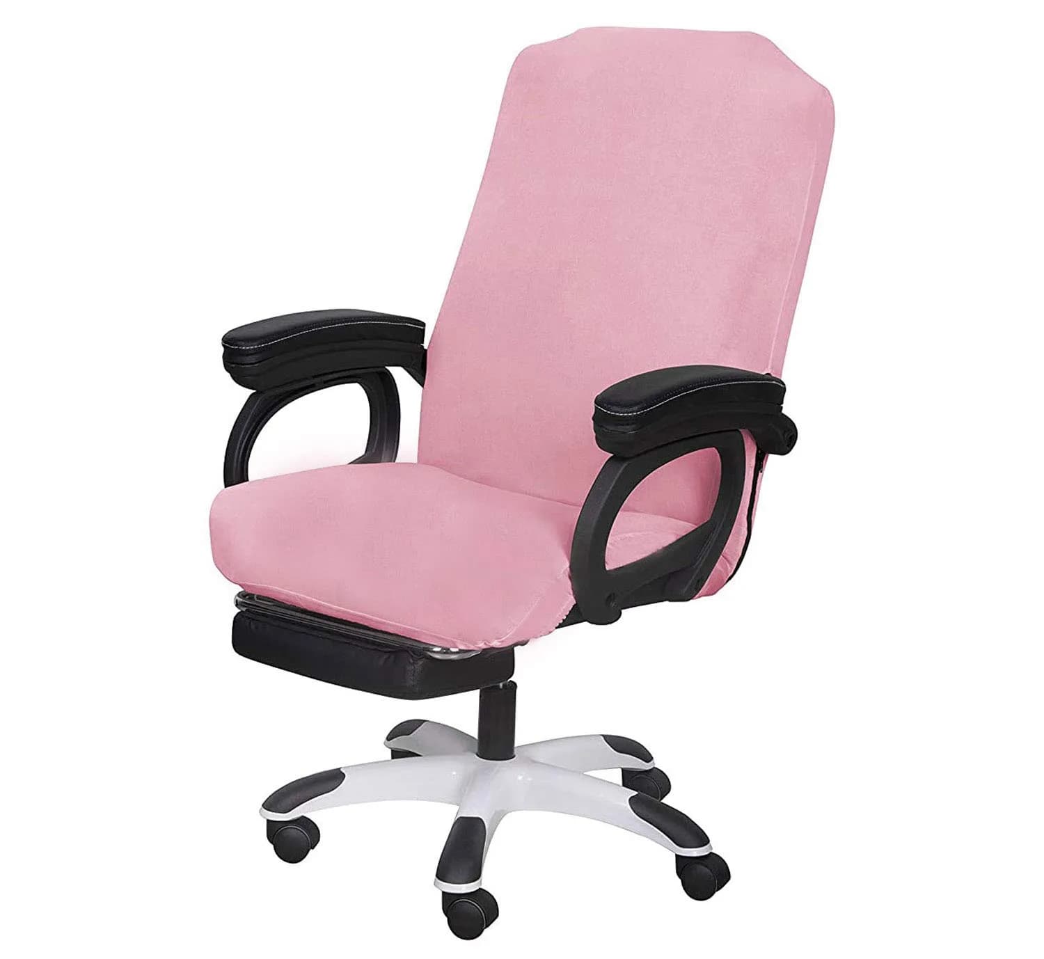 SARAFLORA Black Office Chair Cover Large | Stretchable & Washable Protector for Computer Chairs — Pink / Large | 1PCS