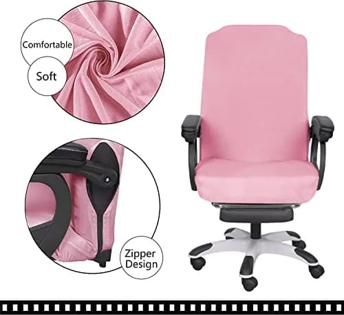 SARAFLORA Office Chair Cover- Large, Pink | Removable, Washable Protector for Office & Study thumbnail 3