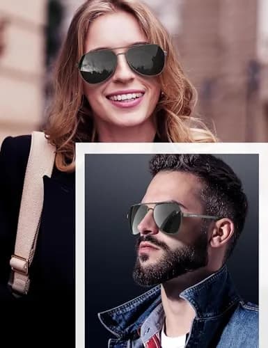 Luenx Aviator Polarized Sunglasses Men Women Classic UV400 Driving | Stylish, Lightweight & Polarized thumbnail 2