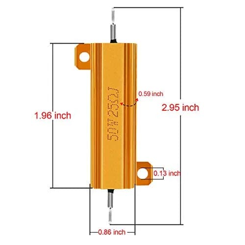 TiToeKi 50W 25 Ohm Aluminum Case Wirewound Resistor Compatible with Nest Hello & Ring Doorbell | Aluminum Heat Dissipation (105 characters) thumbnail 3