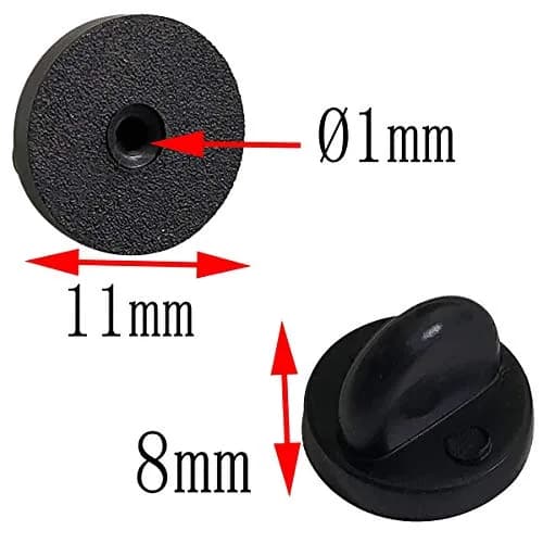 TTSAM Rubber Pin Backings Butterfly Clutch Pin Backs 11mm (0.433 inch) Black, Pack of 50 | Secure Replacement for Lapel Pins thumbnail 2