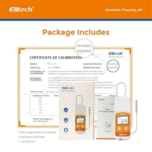 Elitech RC-5+ TE Digital PDF USB Temperature Data Logger 32000 Points | High Accuracy with External Sensor thumbnail 9