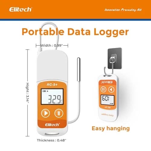 Elitech RC-5+ TE Digital PDF USB Temperature Data Logger 32000 Points | High Accuracy with External Sensor thumbnail 3