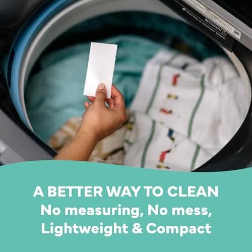 Tru Earth Dry Laundry Detergent Sheets, Unscented, 32 Strips | Liquidless, Eco-Friendly, Travel-Ready thumbnail 6
