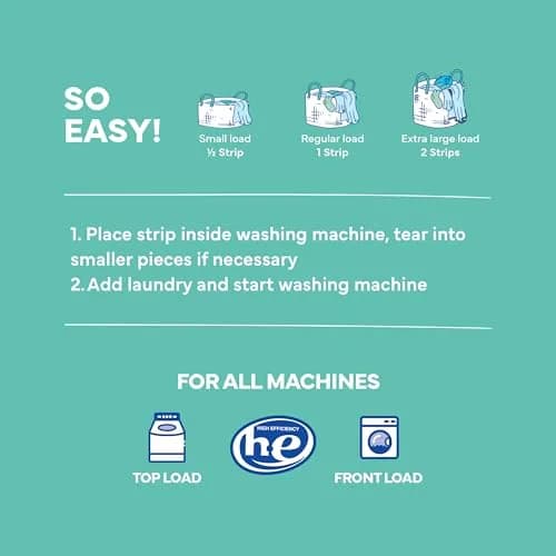 Tru Earth Dry Laundry Detergent Sheets, Unscented, 32 Strips | Liquidless, Eco-Friendly, Travel-Ready thumbnail 7