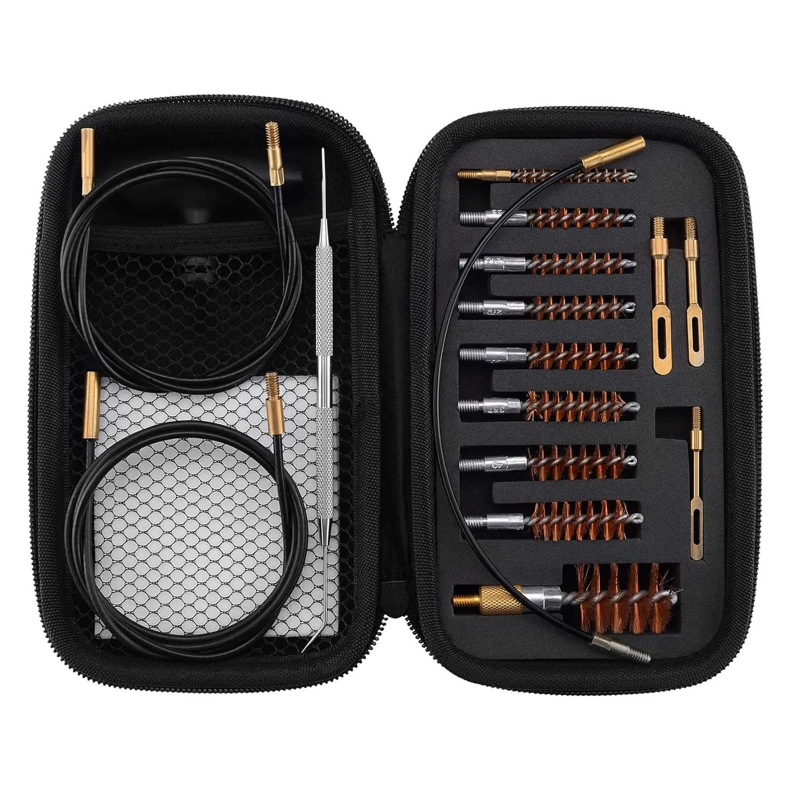 BOOSTEADY Gun Cleaning Kit .17 .22/.223/5.56MM .243 .280 .30 .357/9MM .40 .45 12GA | Multi-Caliber Bore Brushes & Coated Cables