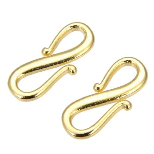 Adabele 18k Gold Plated Sterling Silver S Hook Clasps 12mm (5-Pack) | Hypoallergenic Jewelry Findings thumbnail 1