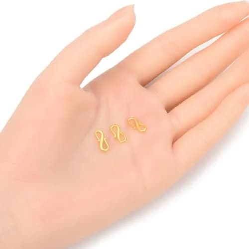 Adabele 18k Gold Plated Sterling Silver S Hook Clasps 12mm (5-Pack) | Hypoallergenic Jewelry Findings thumbnail 2