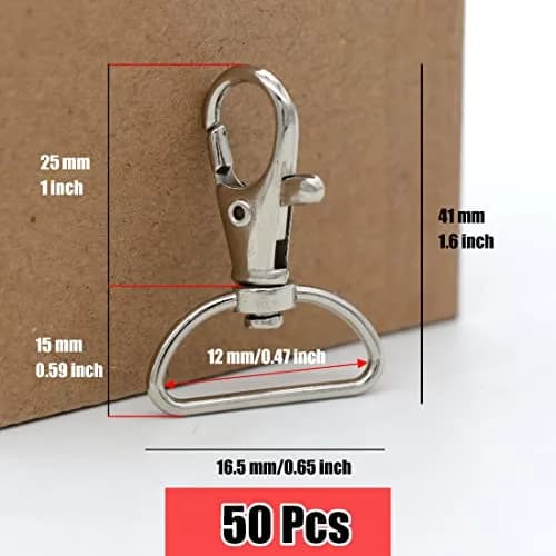 YAKA 50 Pack Premium Metal Lobster Claw Clasps 1.45" | 360° Swivel Trigger Snap Hooks for Jewelry & Crafts thumbnail 3