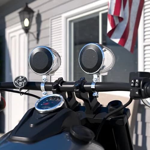 GoHawk Motorcycle Speakers Bluetooth 4 Inch Waterproof Radio Audio System | 100W Waterproof Handlebar Speakers thumbnail 4