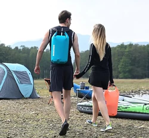 MARCHWAY Floating Waterproof Dry Bag Backpack, Roll Top, 40L Teal | Keeps Gear Dry & Afloat on Water Adventures thumbnail 7
