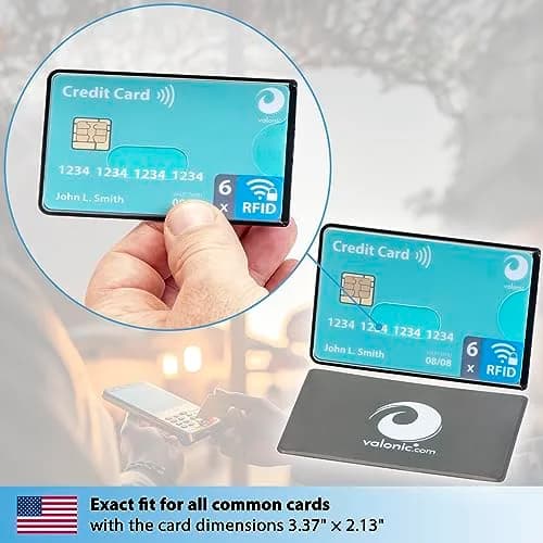Valonic RFID Blocking Sleeves Set of 6 | Transparent Front, Credit Card Protector for Wallet - Anti-Theft & Signal Vault (70-120c) thumbnail 4
