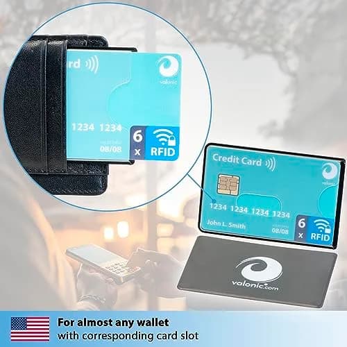 Valonic RFID Blocking Sleeves Set of 6 | Transparent Front, Credit Card Protector for Wallet - Anti-Theft & Signal Vault (70-120c) thumbnail 7