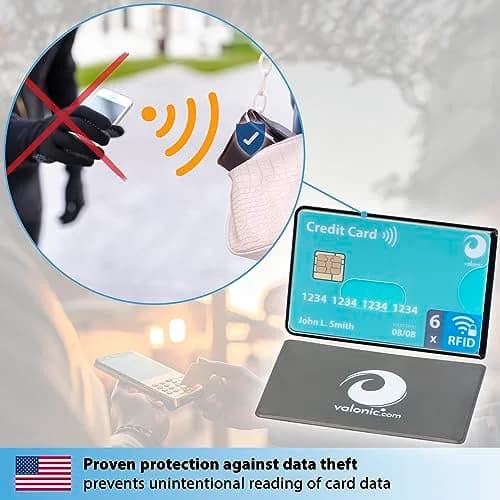 Valonic RFID Blocking Sleeves Set of 6 | Transparent Front, Credit Card Protector for Wallet - Anti-Theft & Signal Vault (70-120c) thumbnail 2