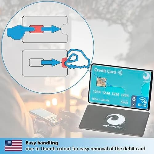 Valonic RFID Blocking Sleeves Set of 6 | Transparent Front, Credit Card Protector for Wallet - Anti-Theft & Signal Vault (70-120c) thumbnail 3