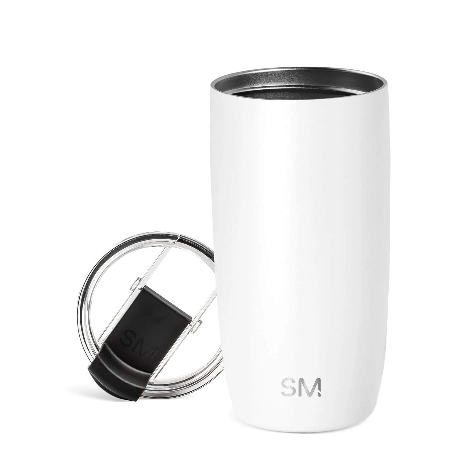 Simple Modern Voyager Insulated Travel Coffee Mug with Flip Lid | 590ml (16oz) Black | Keeps Drinks Hot or Cold for Hours — Winter White