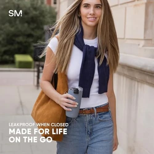 Simple Modern Voyager Insulated Travel Coffee Mug with Flip Lid | 16oz (473ml) | White thumbnail 4
