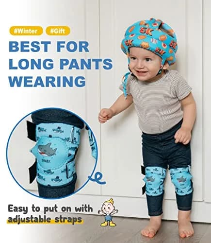 Simply Kids Baby Knee Pads for Crawling (2 Pairs, Shark) | CPSIA Certified Infant Knee Protector thumbnail 6