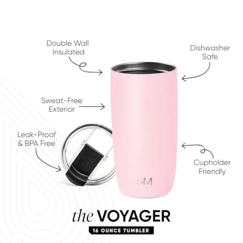 Simple Modern Voyager Travel Coffee Mug with Lid 590ml (16 Ounces) | Insulated Stainless Steel Tumbler thumbnail 2
