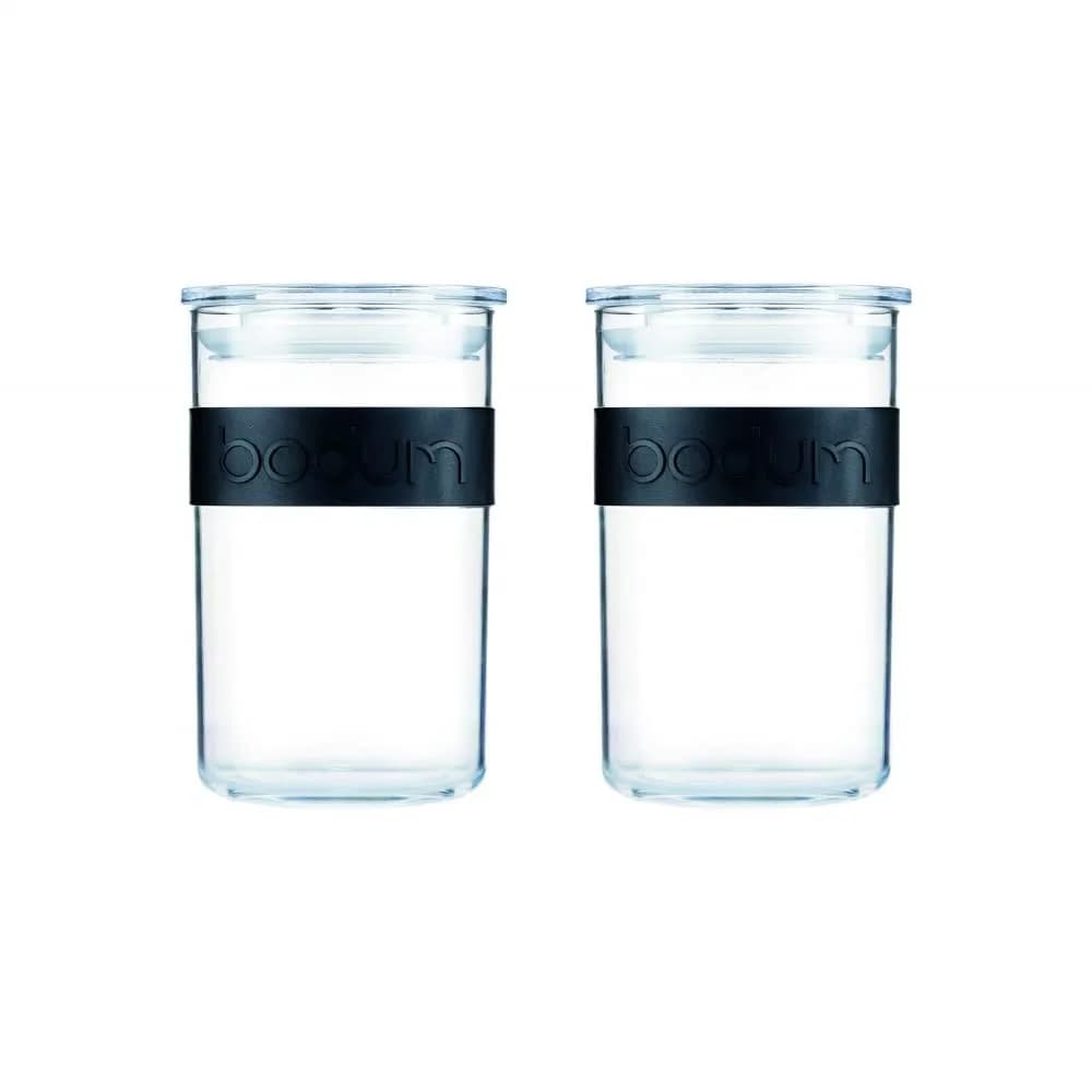 Bodum Presso Storage Jar Black 1 L (1000 ml) | BPA-Free Plastic for Dry Goods — 0.6 L
