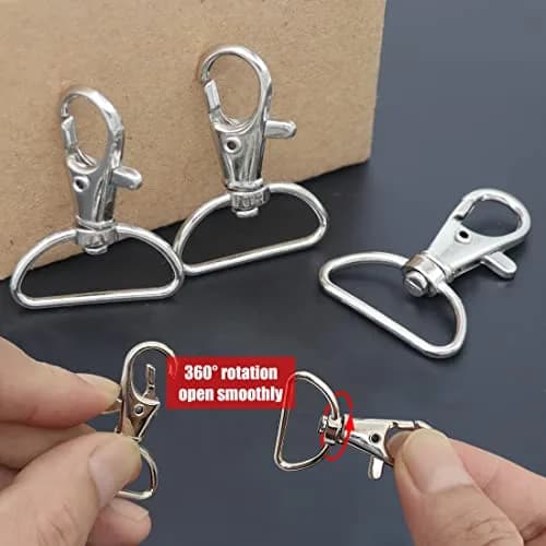 YAKA 50 Pack Silver Metal Lobster Claw Clasps 1.57" | 360° Swivel Trigger Snap Hooks thumbnail 4