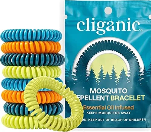 Cliganic Natural Mosquito Repellent Bracelets for Kids & Adults, 50 Pack | DEET-Free Essential Oil Bands thumbnail 1