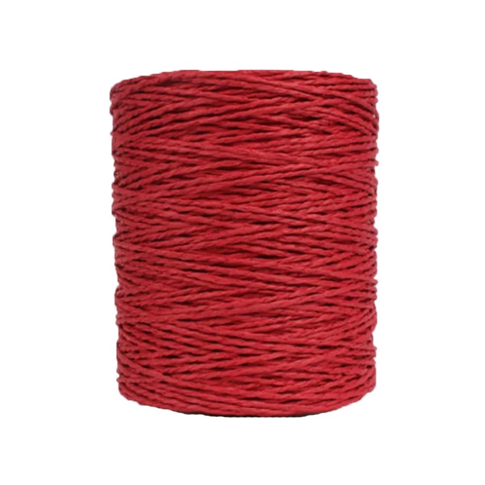 Rayon Crochet Raffia Yarn Natural Yarn Brown 280m (306 Yards) | 100% Plant Fiber for Hats & Bags — Red