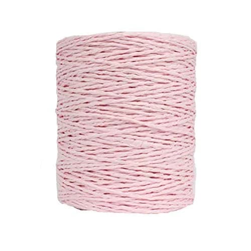 Rayon Crochet Raffia Yarn Natural Cotton Light Pink Summer Sun Hat & Beach Bag Yarn | 280m (306yd) thumbnail 1