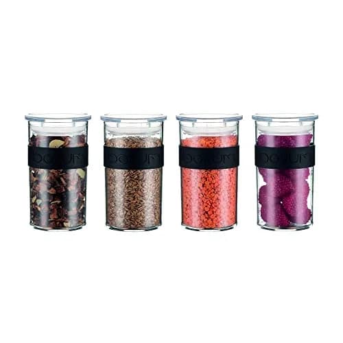 Bodum Presso Storage Jar Set 250ml (0.25 L) Black | Airtight BPA-Free Plastic Containers for Kitchen Pantry thumbnail 2