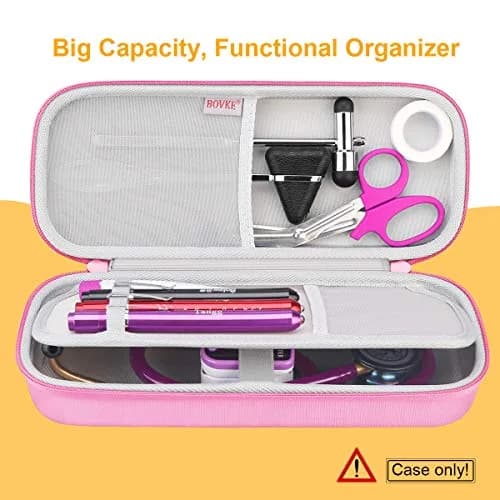 BOVKE Hard Case for 3M Littmann Classic III/Cardiology IV/MDF Stethoscope | Durable, Portable & Shockproof Pink thumbnail 3